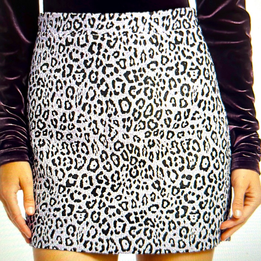 Andamane Bertha leopard print tweed mini skirt